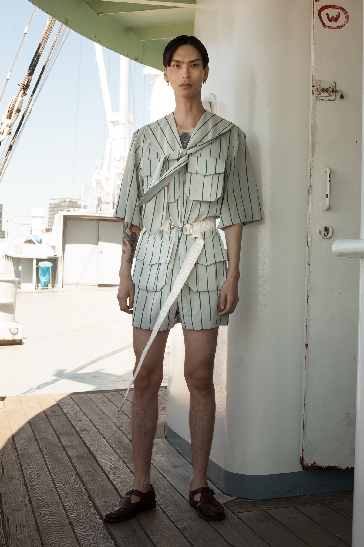 Striped Sailor Playsuit