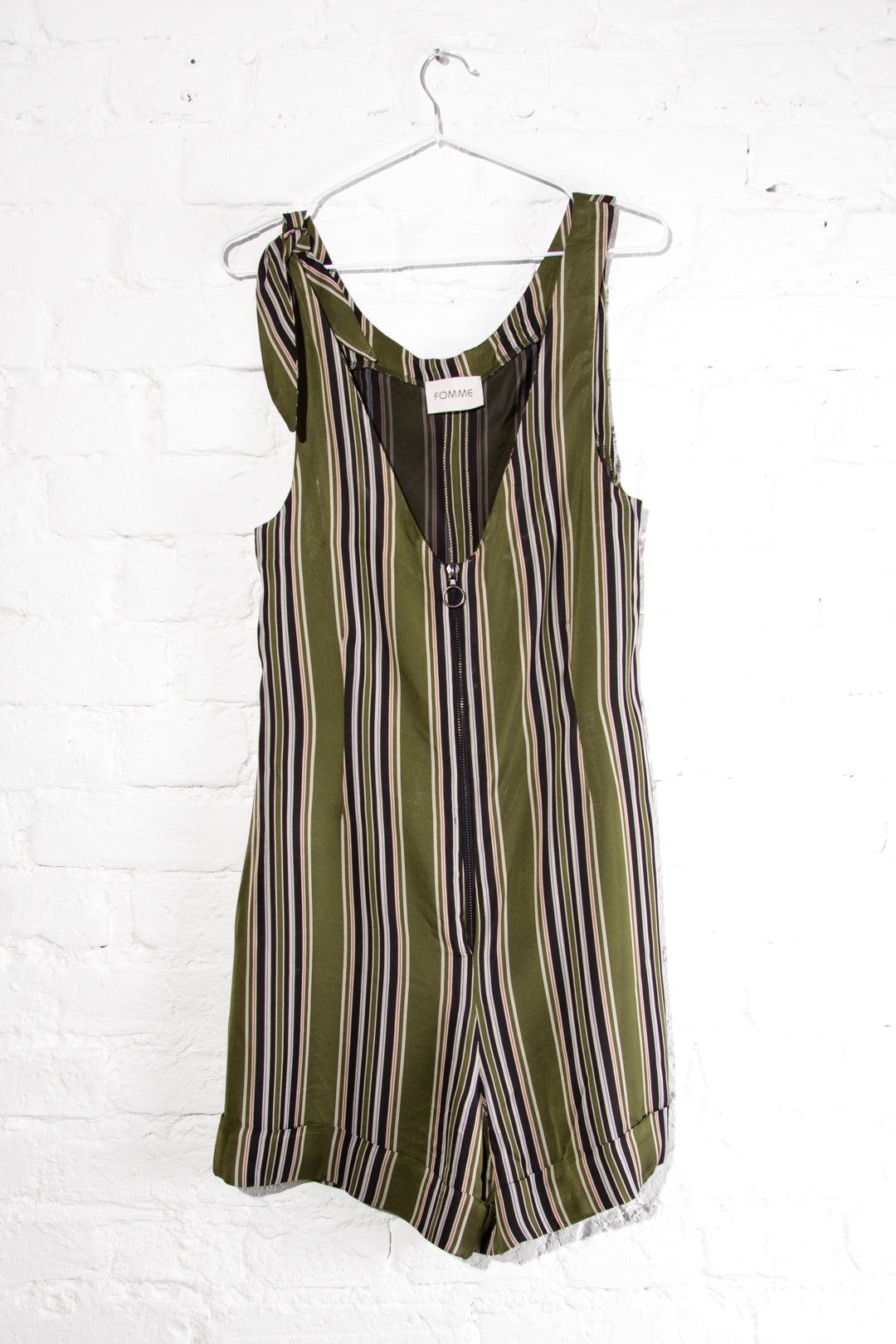 Green Striped Playsuit